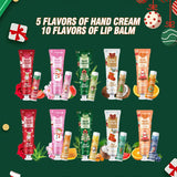 Christmas Kit-10 Sets Box Hand Cream Kit Lip Balm Set With