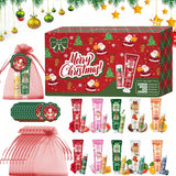 Christmas Kit-10 Sets Box Hand Cream Kit Lip Balm Set With