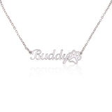 Classic Paw Print Name Necklace