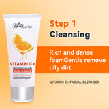 Dr.ROSEVA Private Label Natural Organic Anti Aging Products VC Vitamin C Facial Skincare Cream Serum Cleanser 5 Pieces Skin Care Set Skin Care Gift Kit